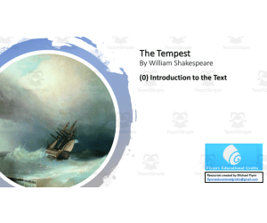 KS4 Literature: (0) ‘The Tempest’ – Introduction to the Text