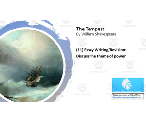 KS4 Literature: (11) ‘The Tempest’ – Guided Essay Writing