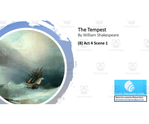 KS4 Literature: (8) ‘The Tempest’ – Act 4 Scene 1
