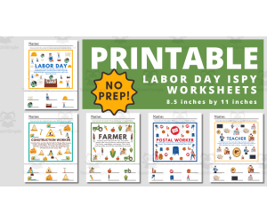 Labor Day iSpy Printable Worksheets