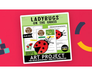 Ladybugs on the Grass Art Project | Fine Motor Development