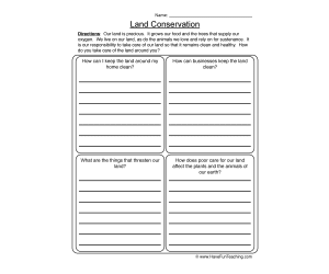 Land Conservation Worksheet