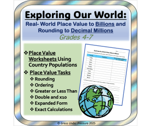 Large Number Place Value: Comparing Countries with Decimal Millions and Billions