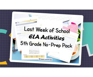 Last Week of School ELA Activities | 5th Grade No-Prep Pack