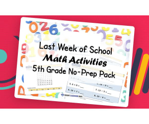 Last Week of School Math Activities | 5th Grade No-Prep Pack
