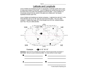 Latitude and Longitude Worksheet