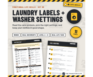 Laundry Care Labels + Washer Settings | Functional Reading SPED