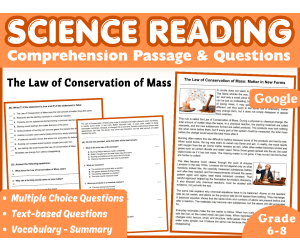 Law of Conservation of Mass: Science Reading Comprehension (Docs)