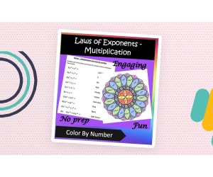 Laws of Exponents Color by Number Activity