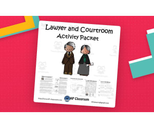 Lawyer and Courtroom Activity Packet and Worksheets