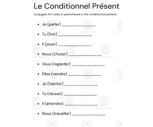 Le Conditionnel Présent exercices et corrigés