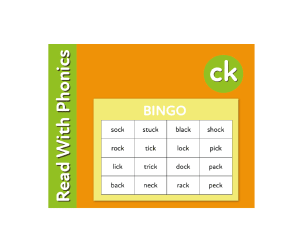 Learn Phonic Sound CK - Play Bingo and Snap