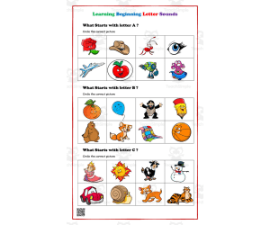 Learning Beginning Letter Sounds Worksheet