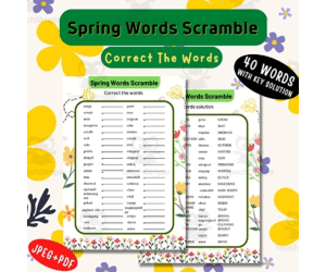 Learning with Printable Spring Word Scramble (40) - spring puzzles.