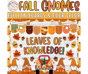 Leaves of Knowledge!: Autumn Gnomies Bulletin board or door Decor kit
