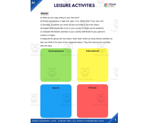 Leisure Activities | Beginner Lesson Plan