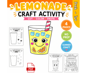 Lemonade Craft Activity | Summer Craftivity | Cut and Paste Beach Day