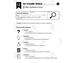 Lesson 1.3 - Scientific Method