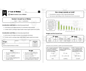 Lesson 3.4 - Newton's 2nd Law of Motion (F=ma)