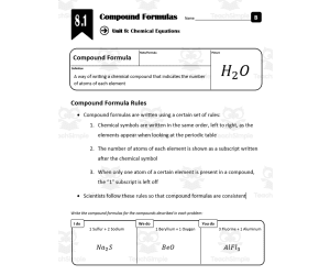 Lesson 8.1 - Compound Formulas