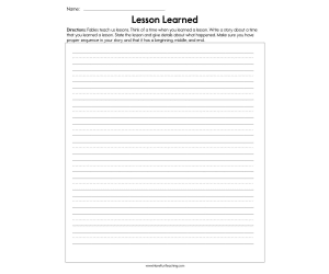 Lesson Learned Worksheet
