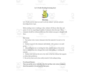 Let's Predict Activity Sheet