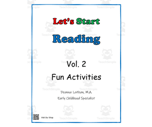 Let's Start Reading Volume 2: Fun Activities Packet