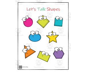 Let's Talk Shapes PreSchool Kindergarten Homeschool Printables