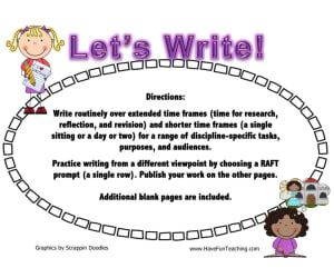 Let's Write RAFT Writing Activity