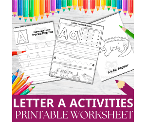 Letter A Activity Worksheet | Alphabet Recognition & Practice Pack