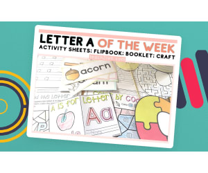 Letter A of the Week Alphabet Activities Hands-on Phonics Worksheets