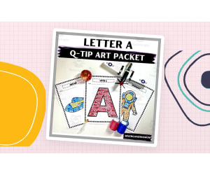 Letter A Q-Tip Art Packet