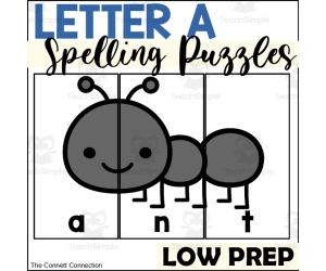 Letter A Spelling Puzzles