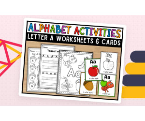 Letter A Worksheets and Flashcards | Back To School Activity