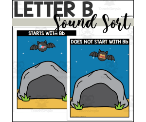 Letter B Beginning Sound Sort - Bat Themed