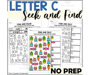 Letter C Seek and Find Worksheets