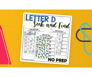Letter D Seek and Find Worksheets