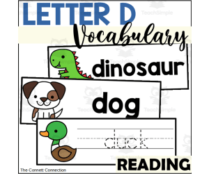 Letter D Vocabulary and Tracing Cards