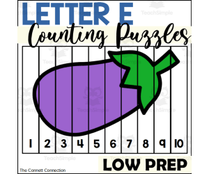 Letter E Counting to 10 Puzzles