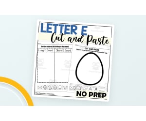 Letter E Cut and Paste Worksheets