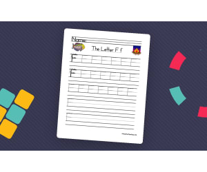 Letter F Handwriting Practice Worksheet
