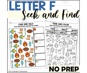 Letter F Seek and Find Worksheets