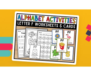 Letter F Worksheets and Flashcards | Back To School Activity