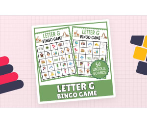 Letter G Bingo Game: Alphabet Recognition Sound Phonics Activities