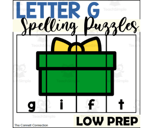 Letter G Spelling Puzzles