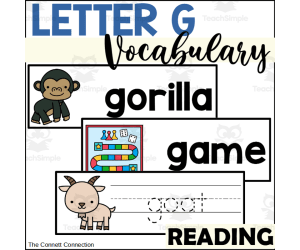 Letter G Vocabulary and Tracing Cards