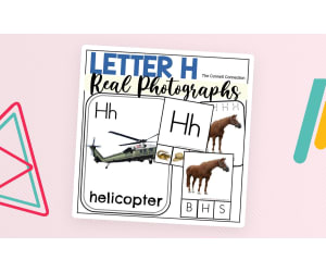 Letter H Phonics and Writing Centers with Real Photographs
