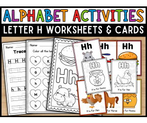 Letter H Worksheets and Flashcards | Back To School Activity