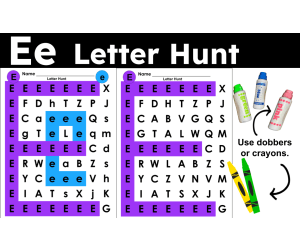 Letter Hunt Letter E Activities