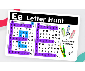 Letter Hunt Letter E Activities